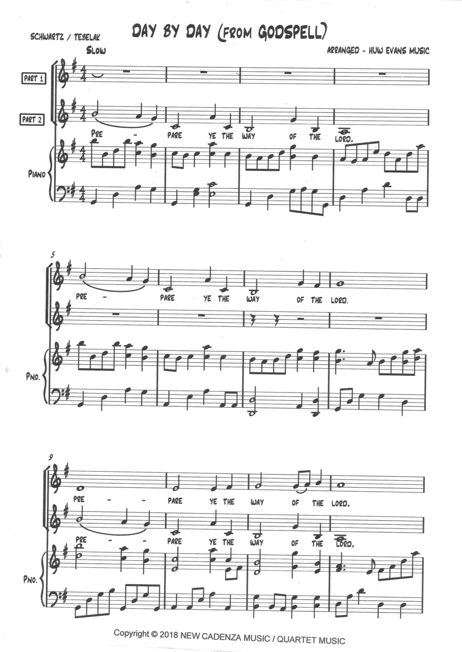 Day By Day (from: Godspell) 2-Part scores gallery preview page 1