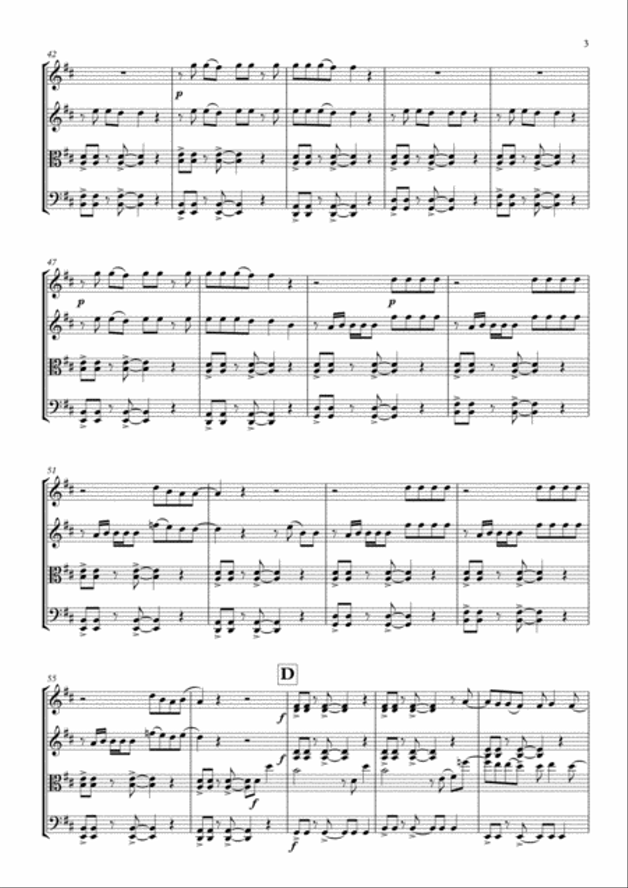 Sugar Sugar String Quartet scores gallery preview page 4