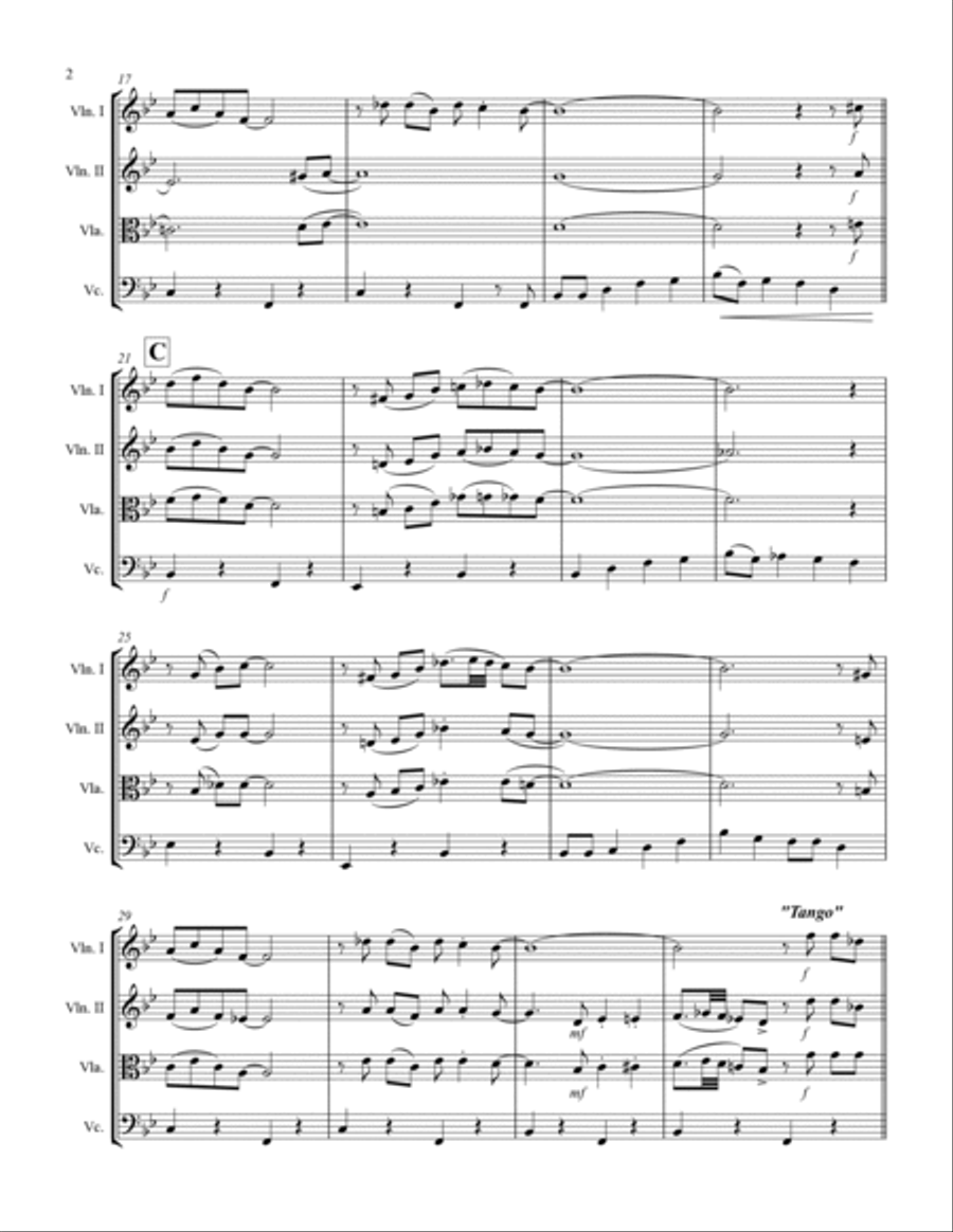 St. Louis Blues (for String Quartet) String Quartet scores gallery preview page 3