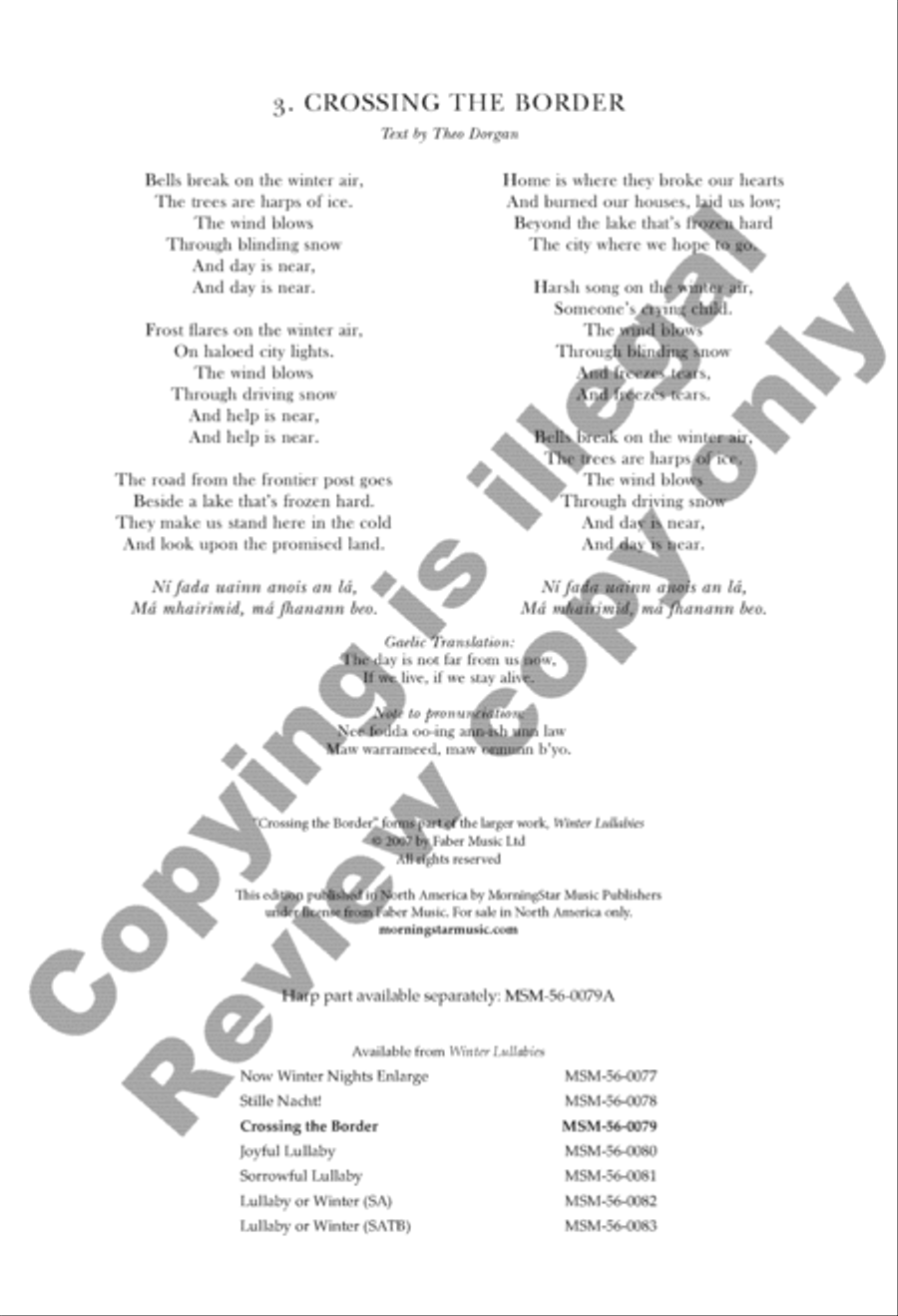 Crossing The Border (Choral Score) SA scores gallery preview page 3