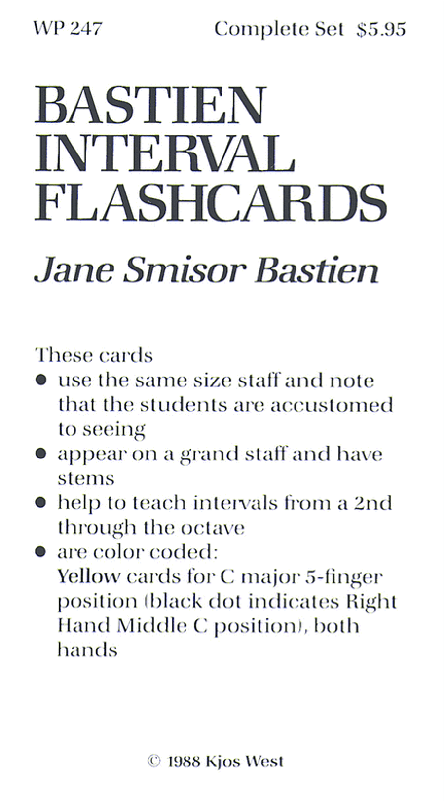 Bastien Interval Flashcards Piano Method scores gallery preview page 1