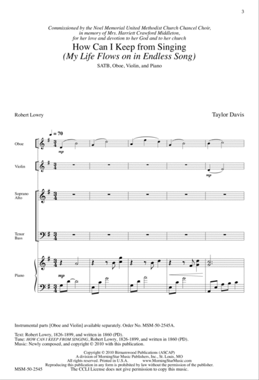 How Can I Keep from Singing 4-Part scores gallery preview page 2