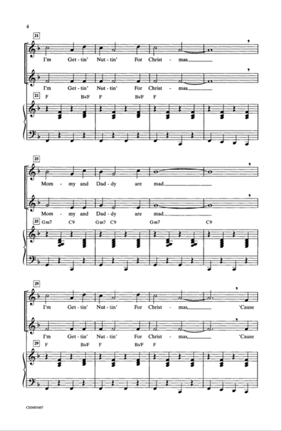 Nuttin' for Christmas Choir scores gallery preview page 3
