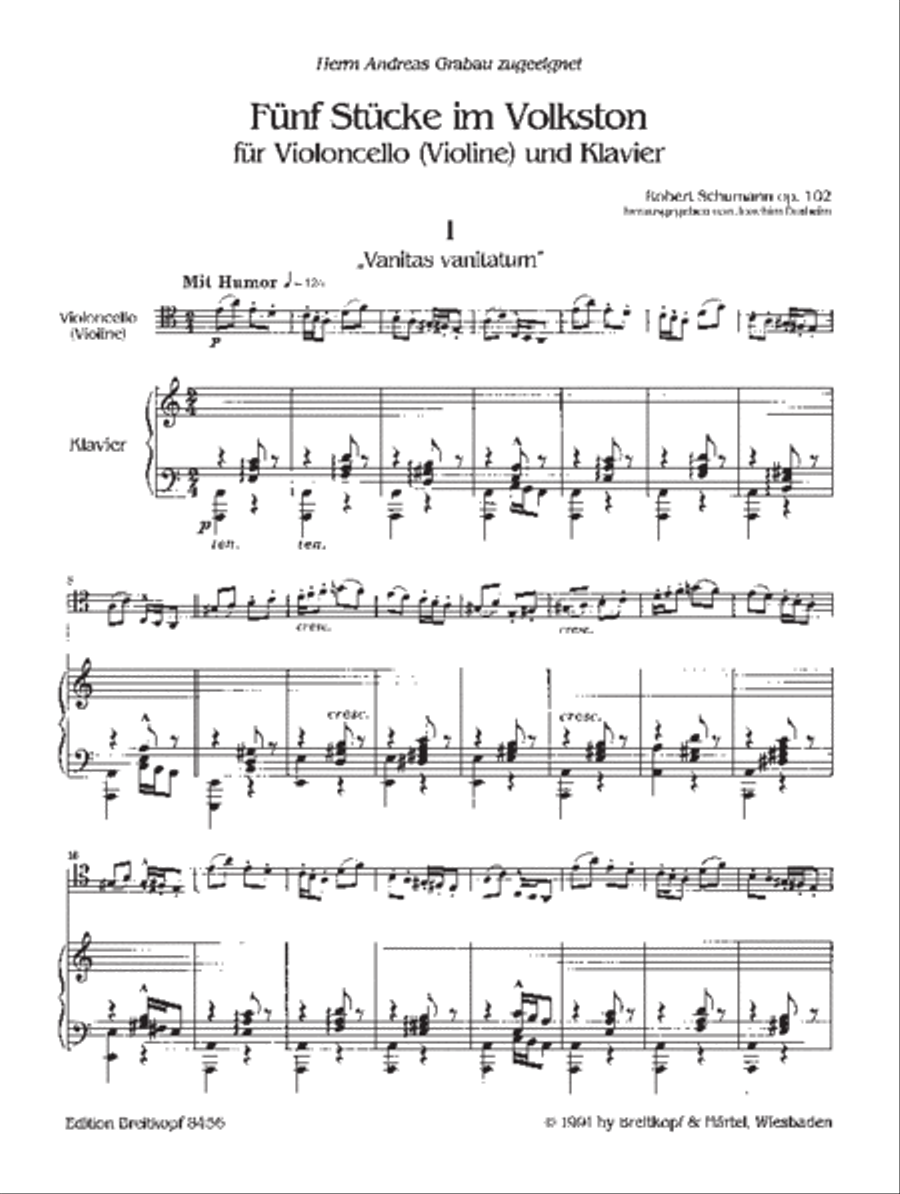 5 Pieces in Folk Style Op. 102 Piano Accompaniment scores gallery preview page 2