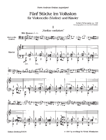 5 Pieces in Folk Style Op. 102