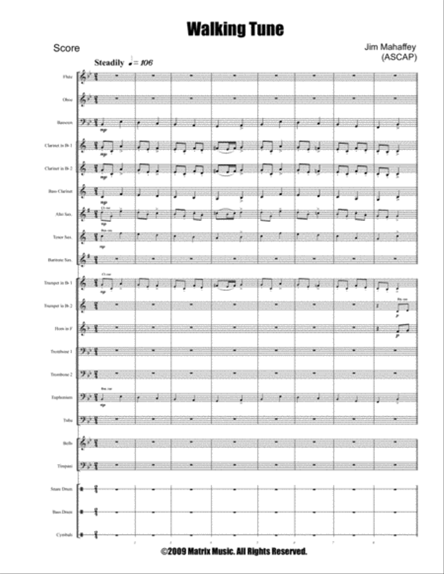 Walking Tune Walking Tune Concert Band scores gallery preview page 2