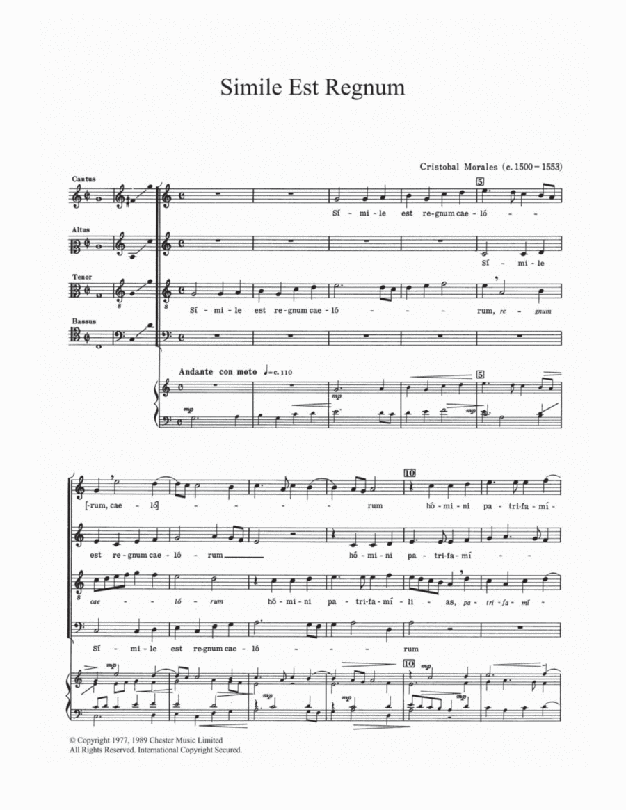 Simile Est Regnum Simile Est Regnum Choir scores gallery preview page 1