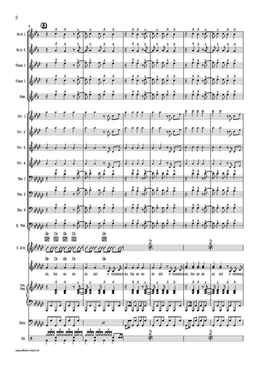 Que Sera Mi Vida Jazz Ensemble scores gallery preview page 2