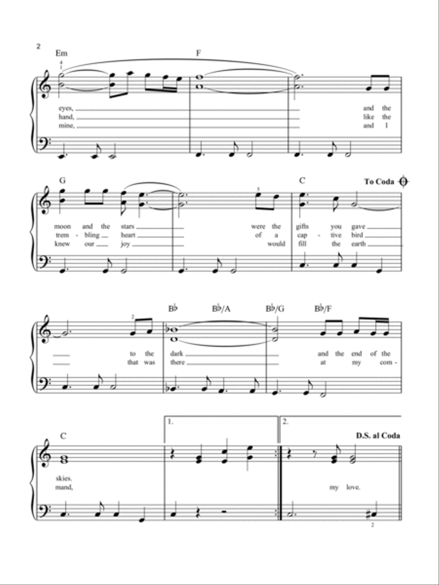 The First Time Ever I Saw Your Face Easy Piano scores gallery preview page 2
