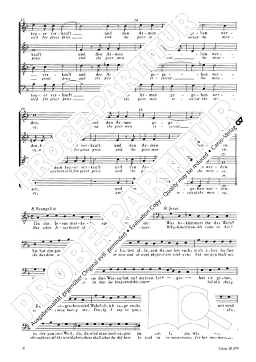 St. Matthew Passion (Matthaus-Passion) 4-Part scores gallery preview page 11