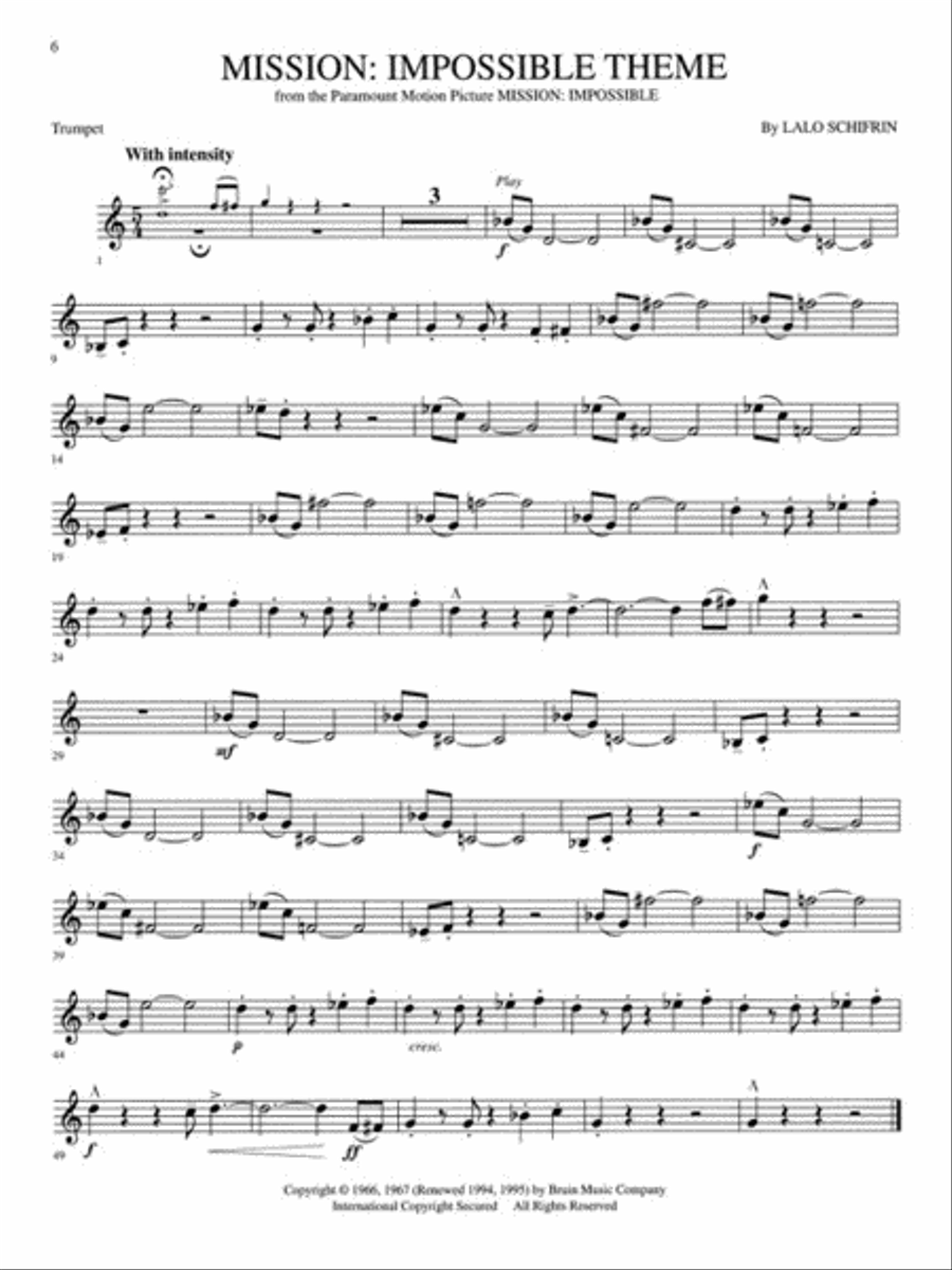 Favorite Movie Themes Trumpet Solo scores gallery preview page 5