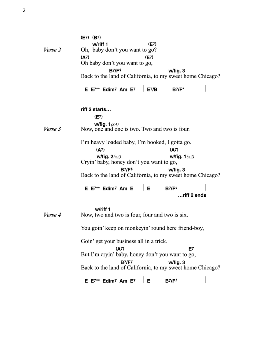 Sweet Home Chicago Electric Guitar scores gallery preview page 2