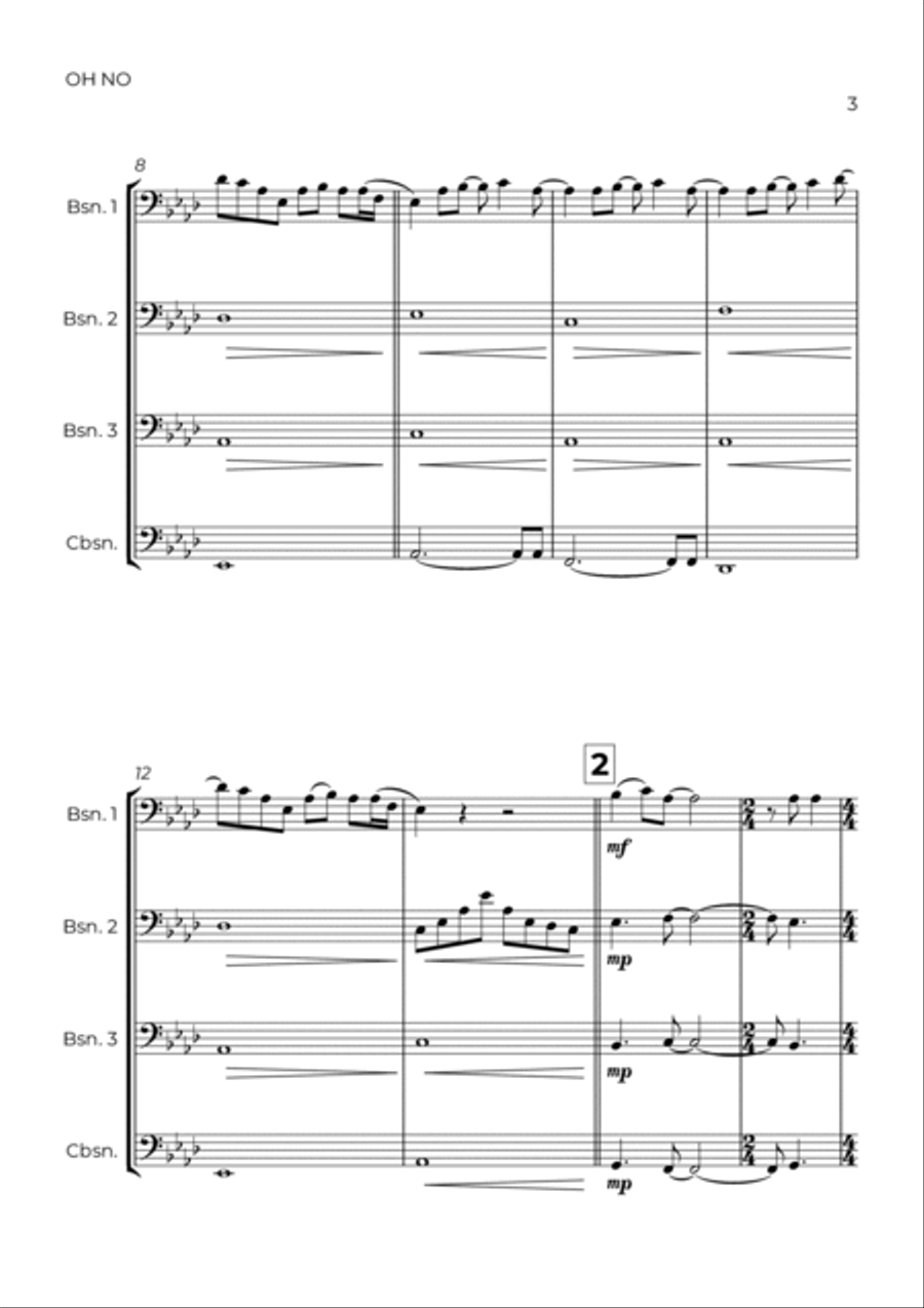 Oh No Bassoon Quartet scores gallery preview page 3