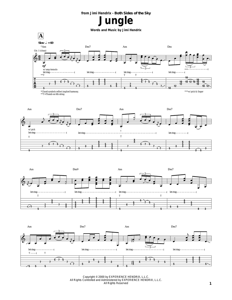 Jungle Acoustic Guitar scores gallery preview page 1