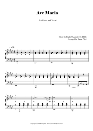 Ave Maria (by Caccini) - for Piano and Vocal