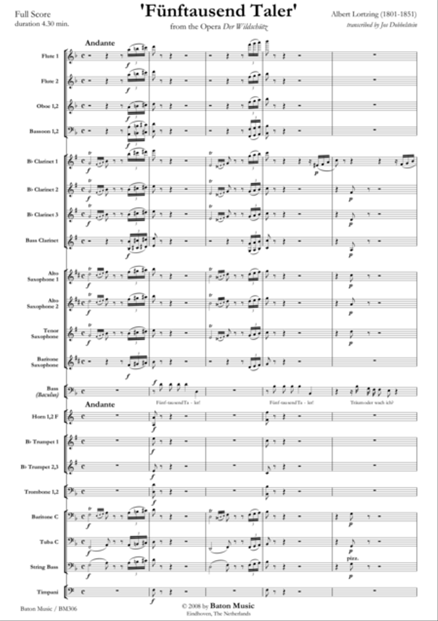 Fünftausend Taler Concert Band scores gallery preview page 2