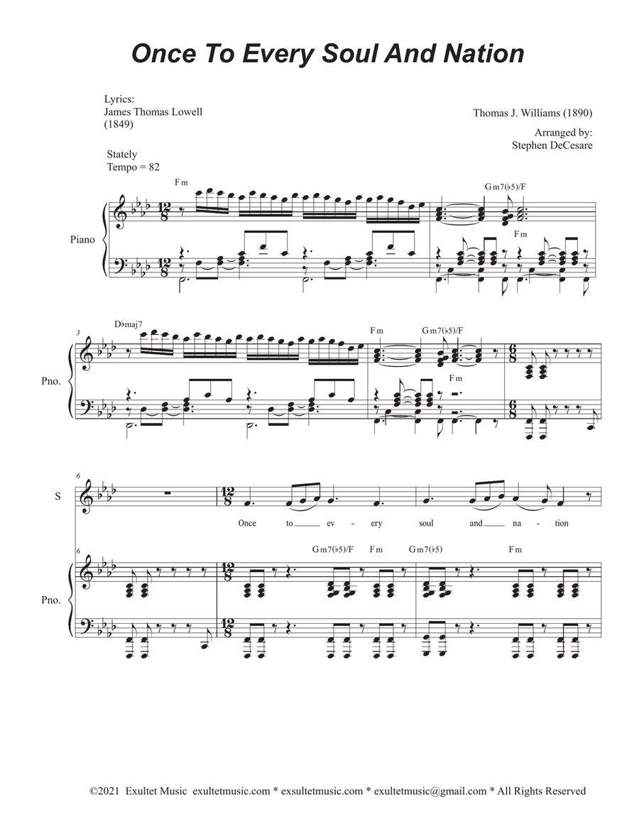 Once To Every Soul And Nation (Duet for Soprano and Tenor solo)