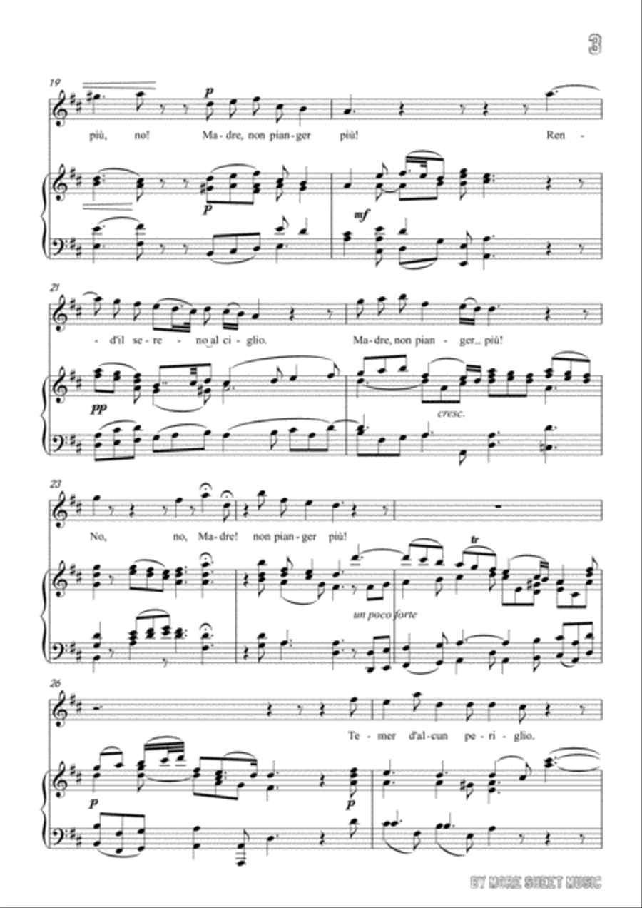 Handel-Rasserena,o Madre…Rend'il sereno al ciglio in a minor,for Voice and Piano Voice Solo scores gallery preview page 5
