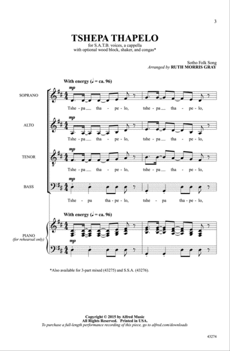 Tshepa Thapelo Tshepa Thapelo A Cappella scores gallery preview page 2