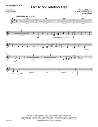 Book cover for Live to See Another Day (arr. Mark Hayes) - Trumpet 2, 3