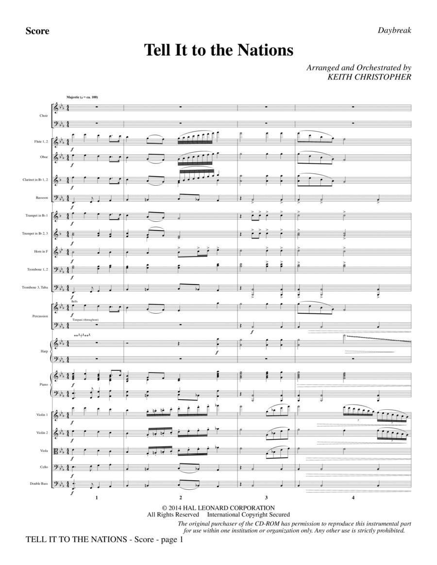 Tell It to the Nations - Full Score Choir scores gallery preview page 1