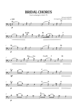 Wagner • Here Comes the Bride (Bridal Chorus) from Lohengrin | cello sheet music w/ chords