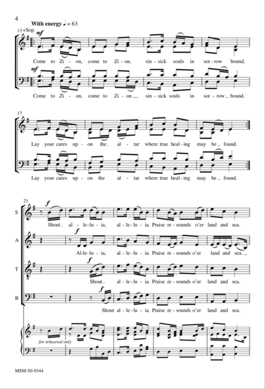 Come to Zion 4-Part scores gallery preview page 4