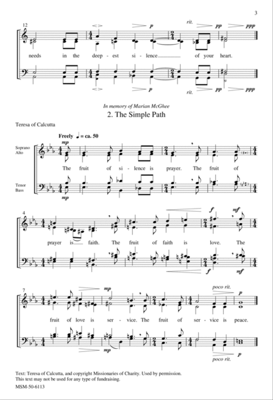 Words from Two Women 4-Part scores gallery preview page 2