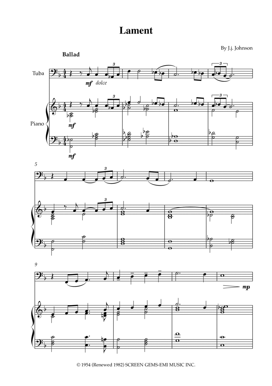 Lament Piano scores gallery preview page 1
