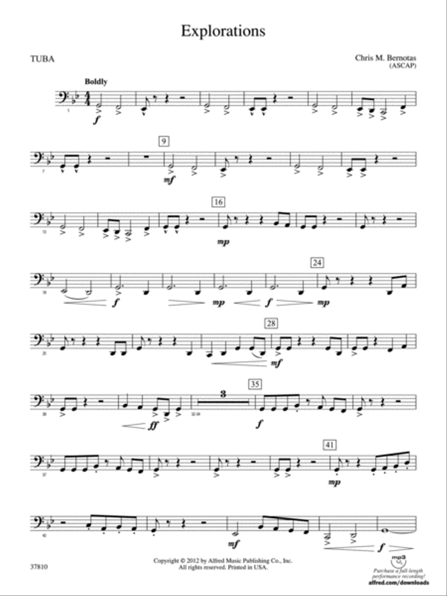 Explorations: Tuba Concert Band scores gallery preview page 1