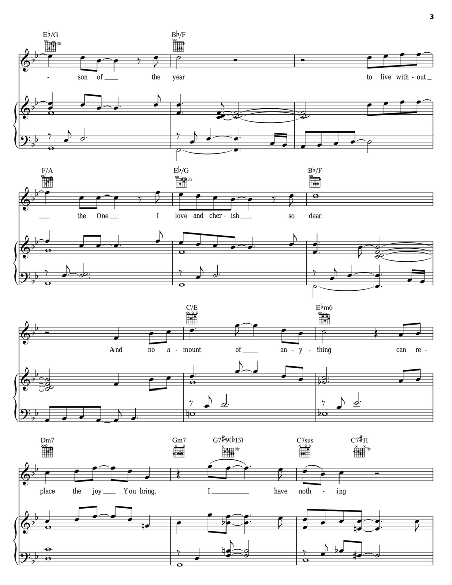 Nothing Without You Piano, Vocal, Guitar scores gallery preview page 3