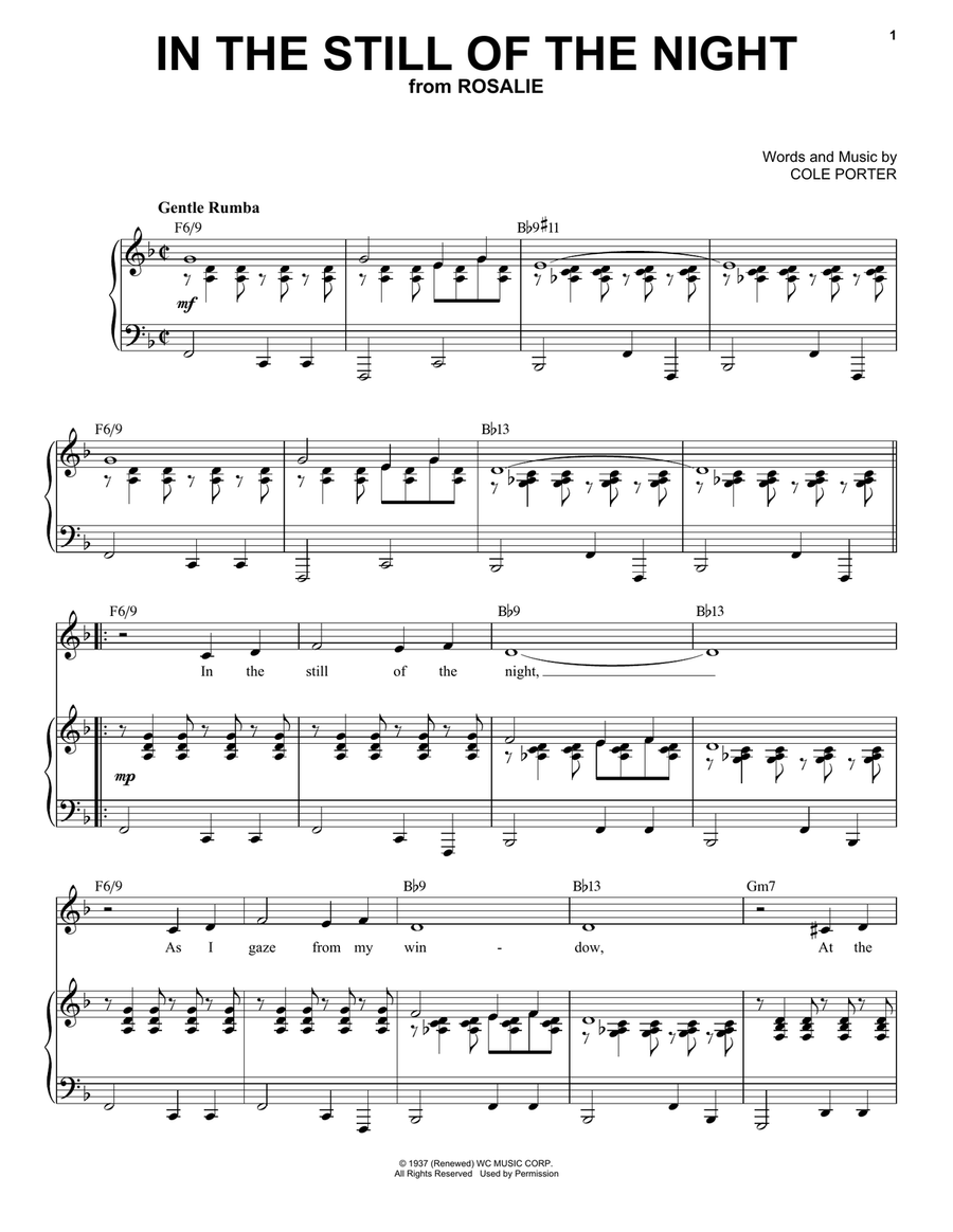 In The Still Of The Night [Jazz version] (from Rosalie) (arr. Brent Edstrom) Voice scores gallery preview page 1