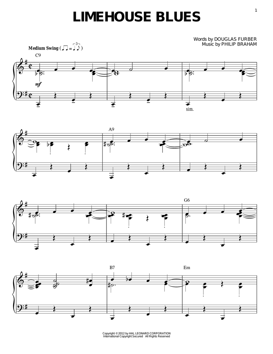 Limehouse Blues (arr. Brent Edstrom) Piano Solo scores gallery preview page 1