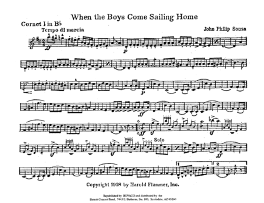 When The Boys Come Sailing Home Concert Band scores gallery preview page 2
