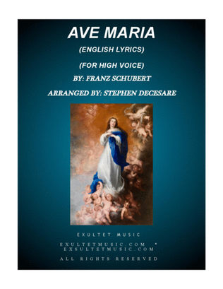 Book cover for Ave Maria (English Lyrics - High Key - Piano accompaniment)