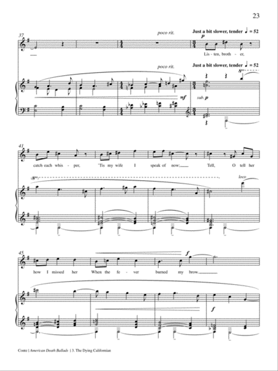 The Dying Californian from American Death Ballads High Voice scores gallery preview page 3
