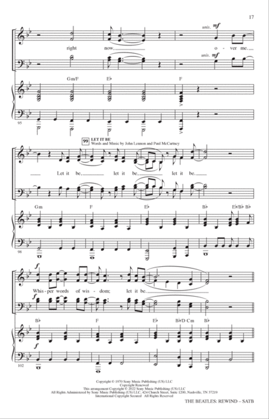 The Beatles: Rewind (Medley) (arr. Mark Brymer) 4-Part scores gallery preview page 16