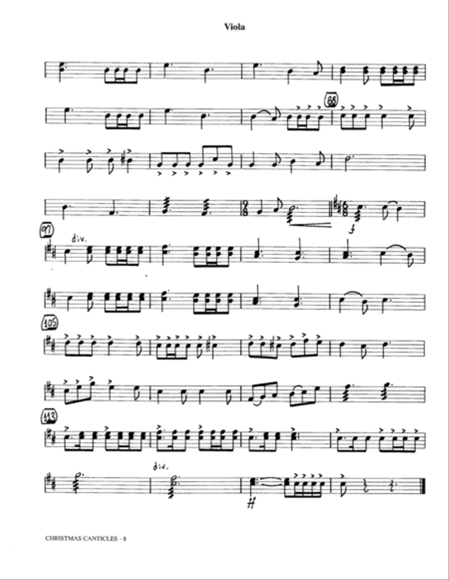 Christmas Canticles: A Cantata of Carols in Four Suites (Full Orchestra) - Viola Choir scores gallery preview page 7