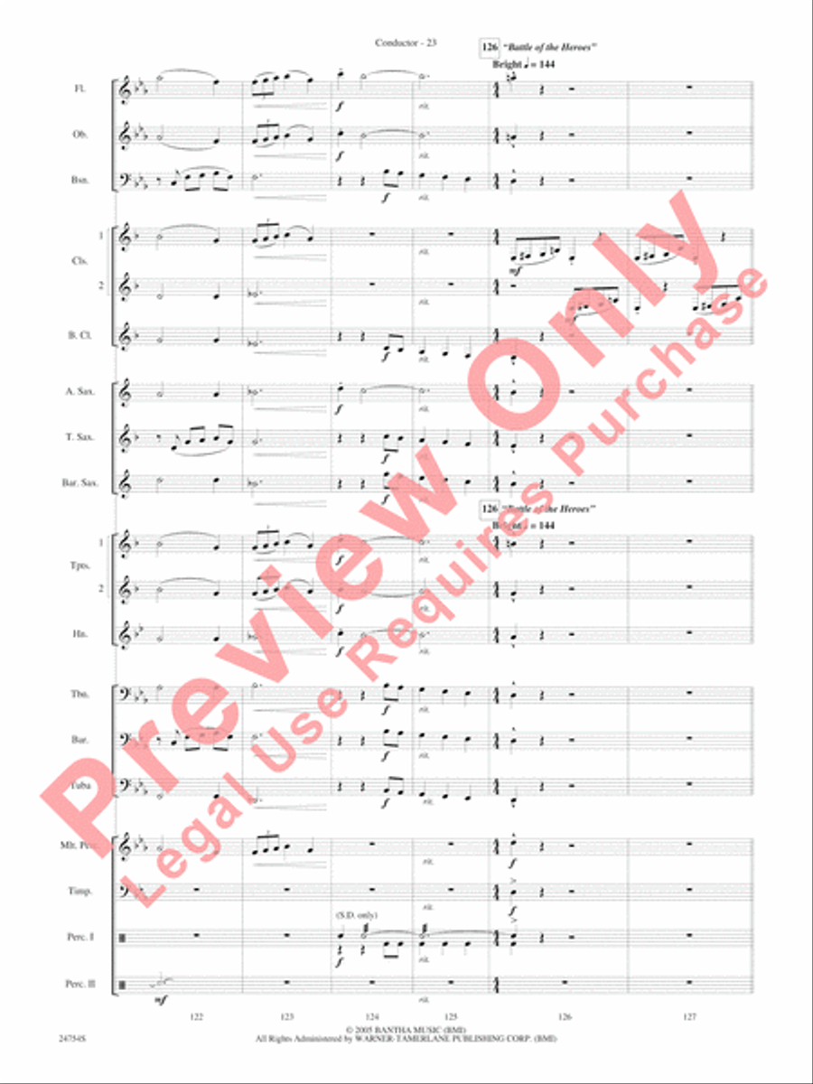 Selections from The Star Wars Saga Concert Band scores gallery preview page 26