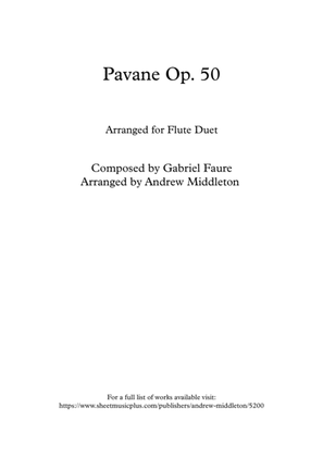 Book cover for Pavane Op. 50 arranged for Flute Duet