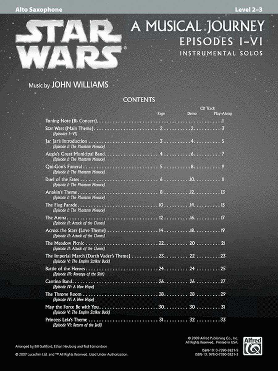 Star Wars I-VI Instrumental Solos - Alto Saxophone image number null