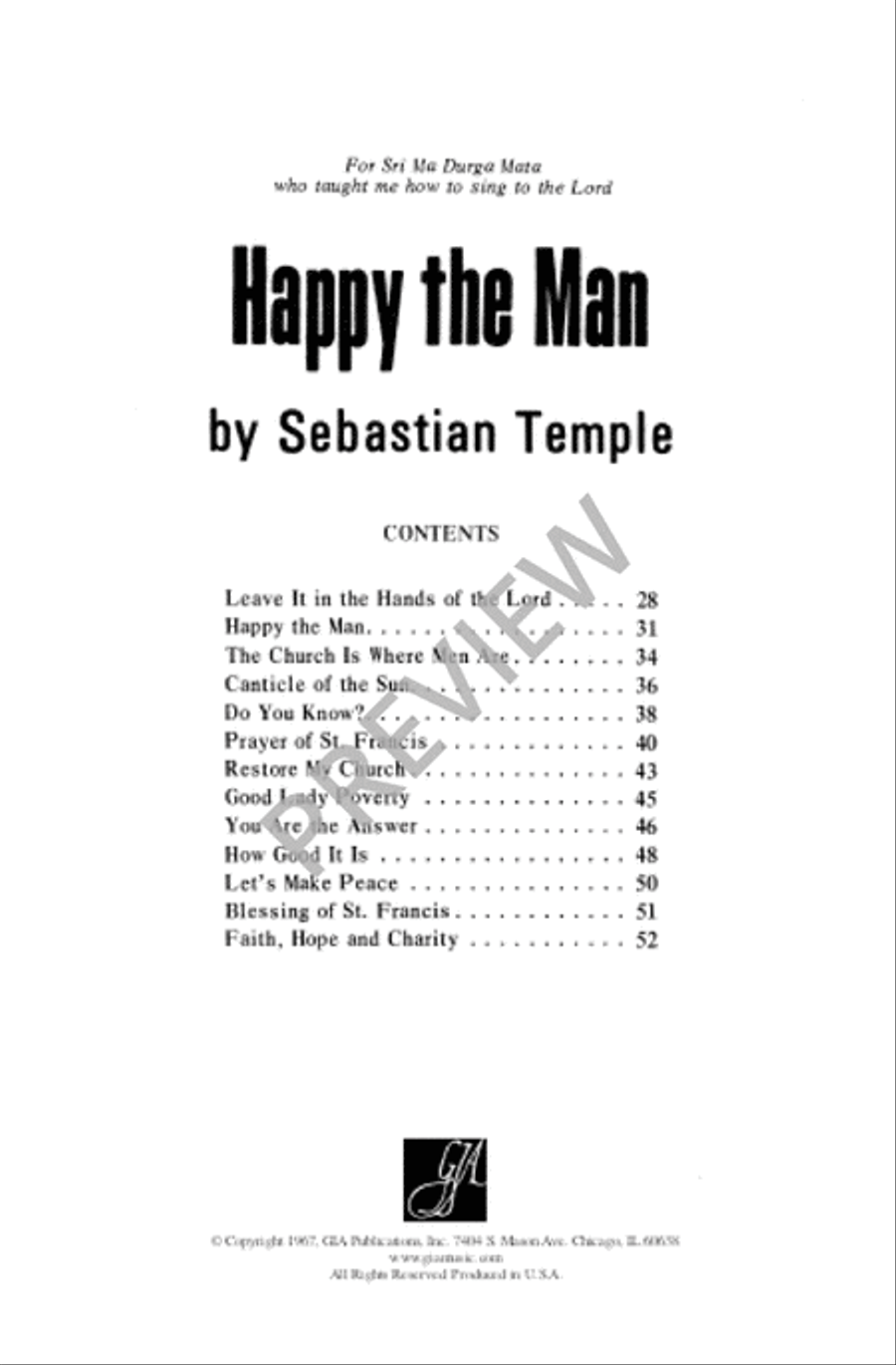 Happy the Man Unison Choir scores gallery preview page 3