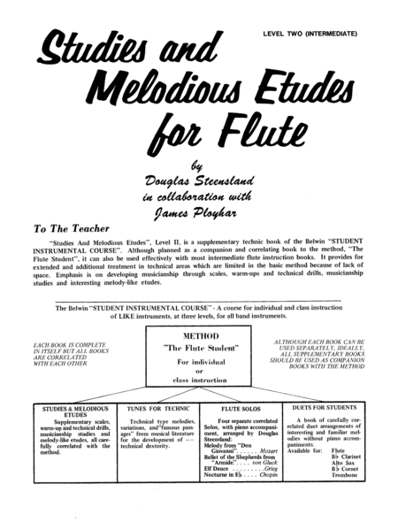 Student Instrumental Course Studies and Melodious Etudes for Flute