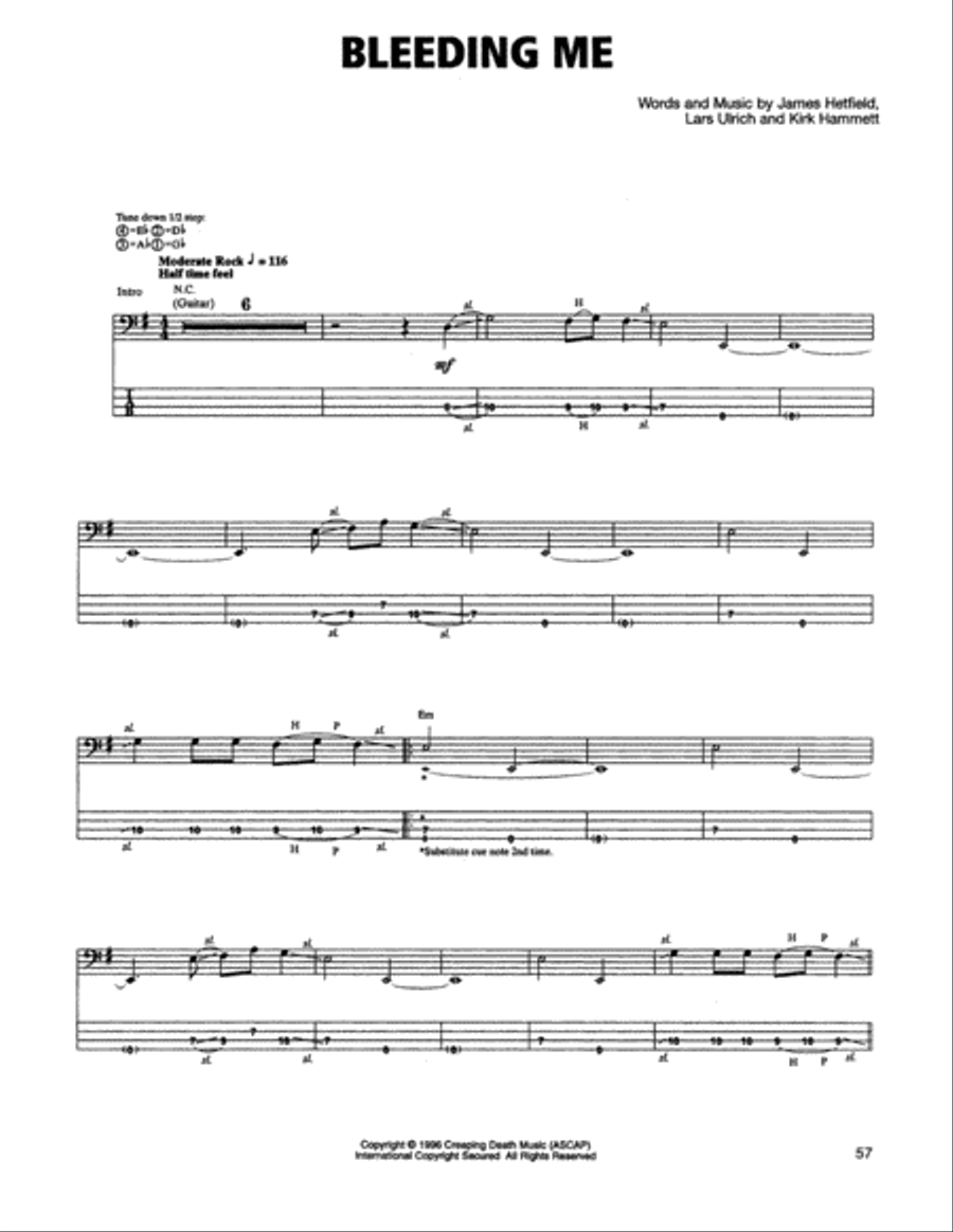 Bleeding Me Guitar Tablature scores gallery preview page 1