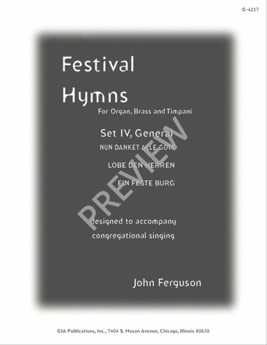 Festival Hymns for Organ, Brass, and Timpani - Volume 4, General Trombone scores gallery preview page 3