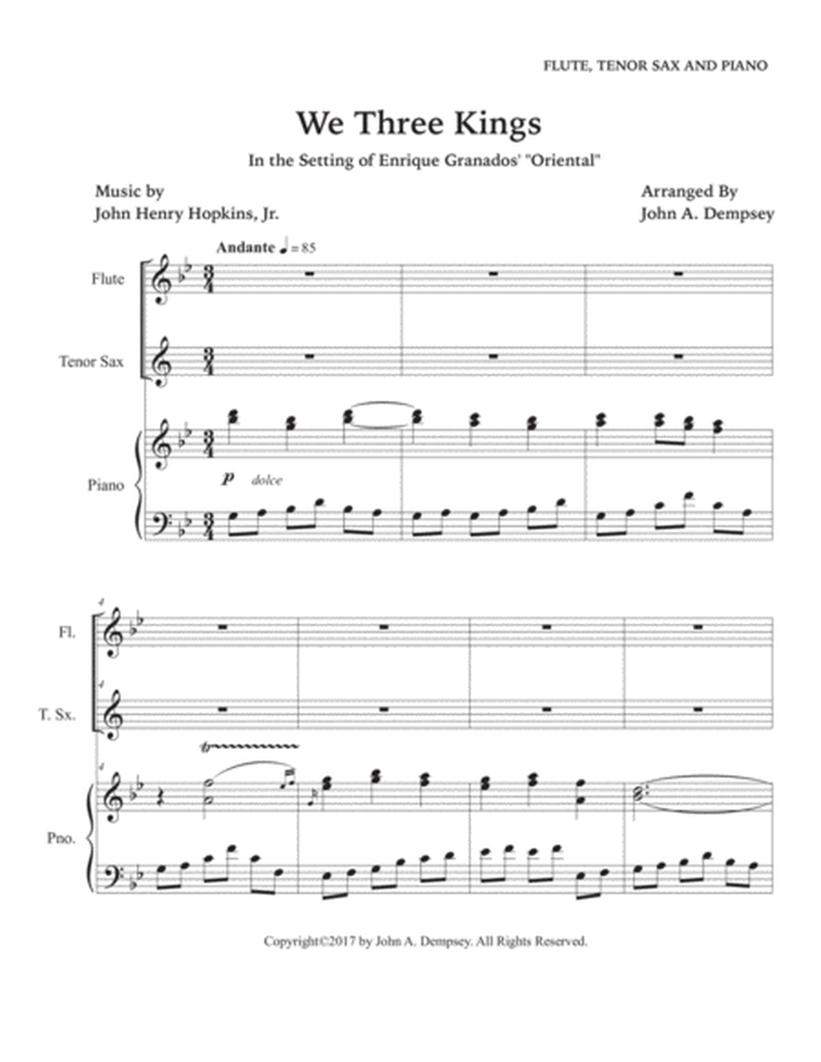 We Three Kings (Trio for Flute, Tenor Sax and Piano) image number null