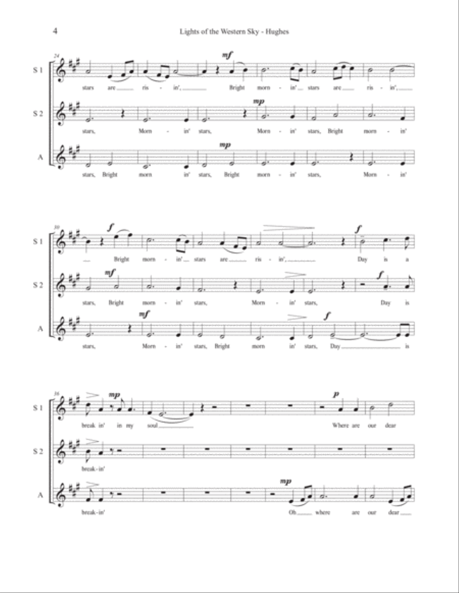 Lights of the Western Sky [SSA Choral Part with Keyboard Reduction] SSA scores gallery preview page 4