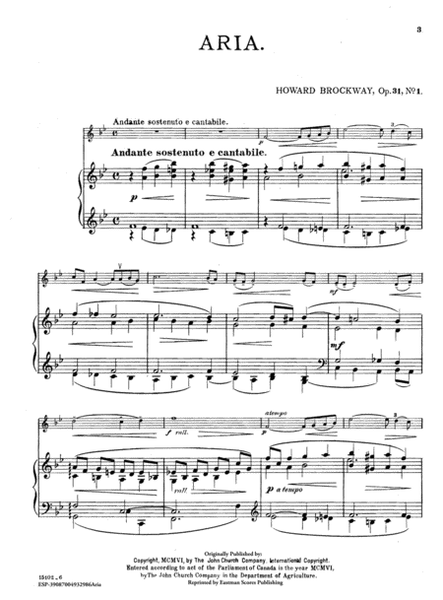 Aria Op. 31, no. 1