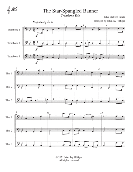 The Star-Spangled Banner for Trombone Trio image number null