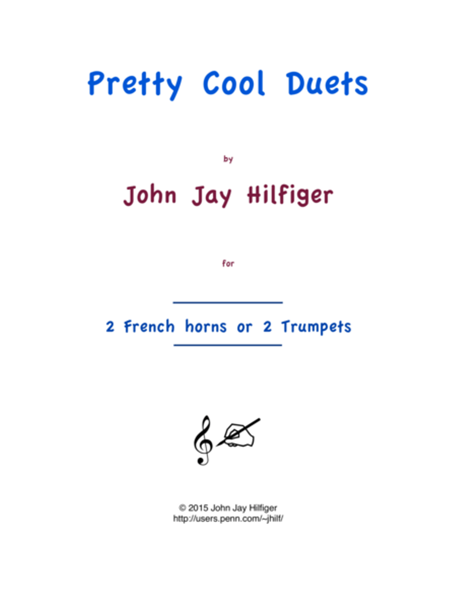 Pretty Cool Duets for French horns or Trumpets Brass Duet scores gallery preview page 1